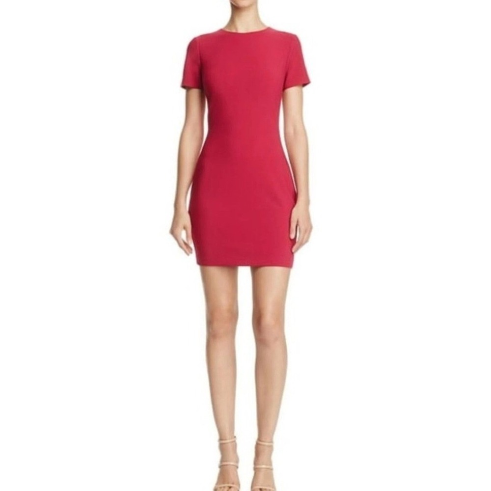 Likely Banks Pink Short Sleeve Sheath Mini Dress Size 6 Barbiecore Minimalist
